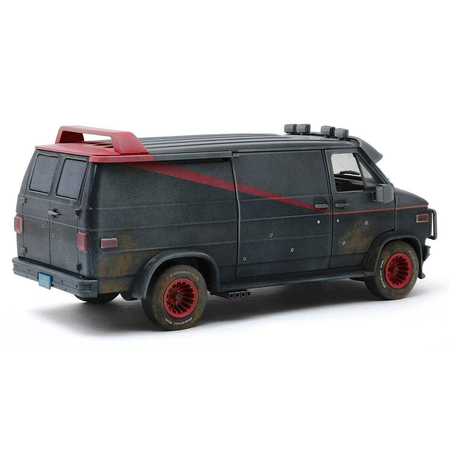 A Team 1 18 1983 GMC Vandura Weathered w Bullet holes Diecast