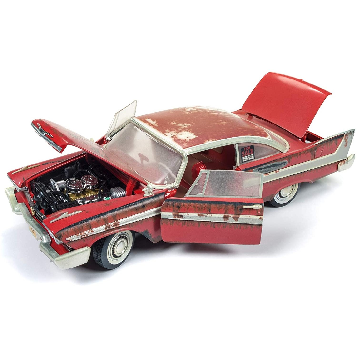 CHRISTINE 1:18 1958 PLYMOUTH FURY DIRTY VERSION DIECAST MODEL W