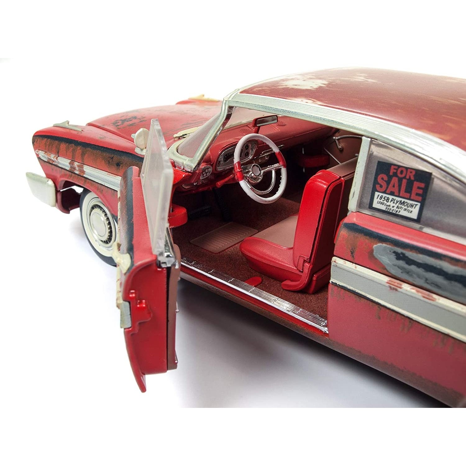 CHRISTINE 1:18 1958 PLYMOUTH FURY DIRTY VERSION DIECAST MODEL W