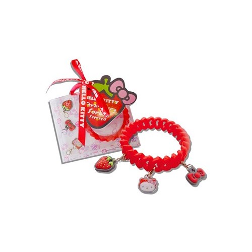 Hello Kitty Strawberry Scented Bracelet with Charms in a Gift Box - Official
