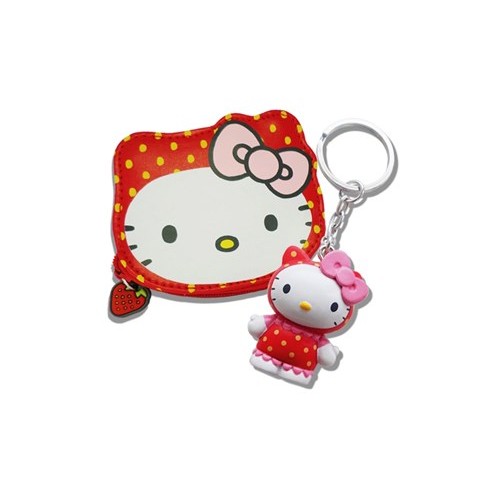 Hello Kitty Strawberry Purse and Scented Keyring Set - Official