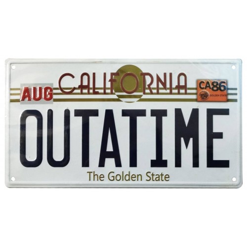 Back To The Future Outatime DeLorean License Plate Metal Sign FaNaTtic - Official