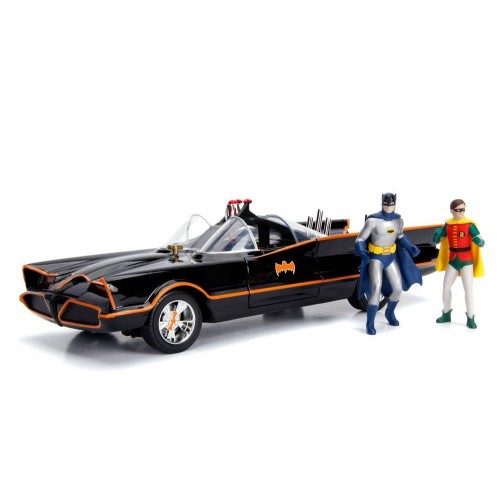 Batman 1:18 1966 Batmobile Light-Up Functions with Batman & Robin Figures Jada Toys - Official