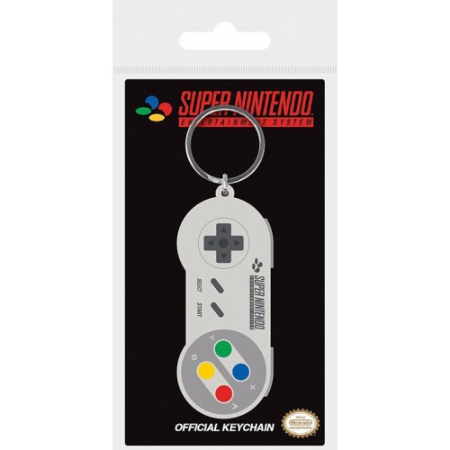 NINTENDO SNES GAMEPAD/JOYPAD/CONTROL PAD RUBBER KEYCHAIN - OFFICIAL