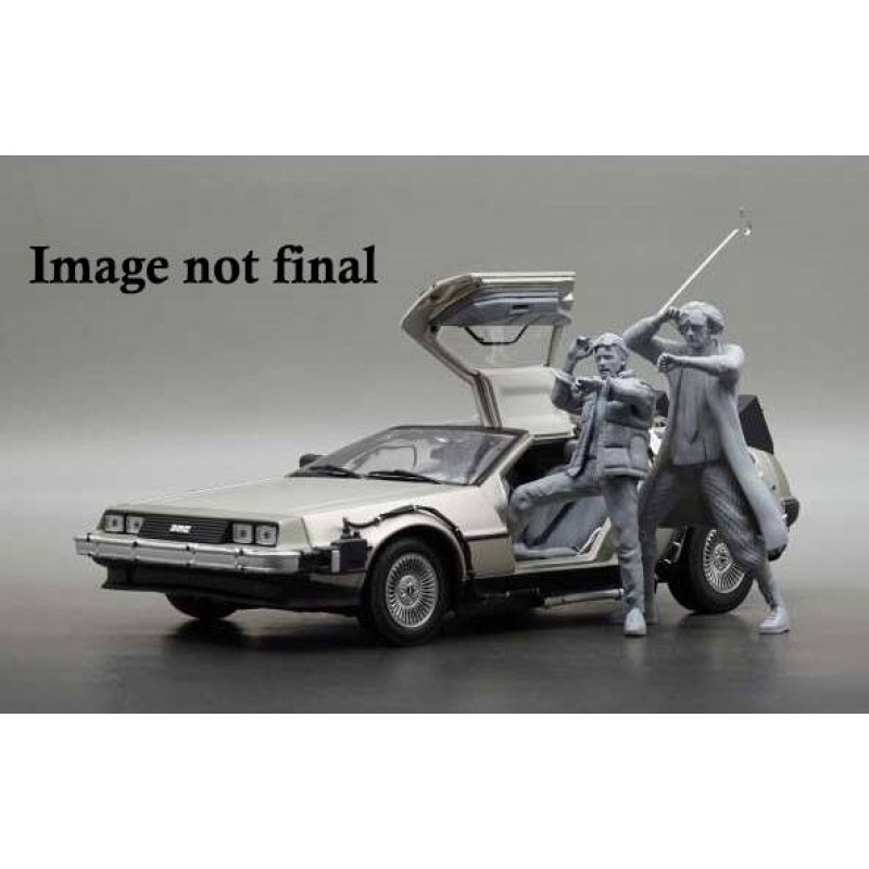 BACK TO THE FUTURE 1:18 DELOREAN TIME MACHINE W/ MARTY MCFLY